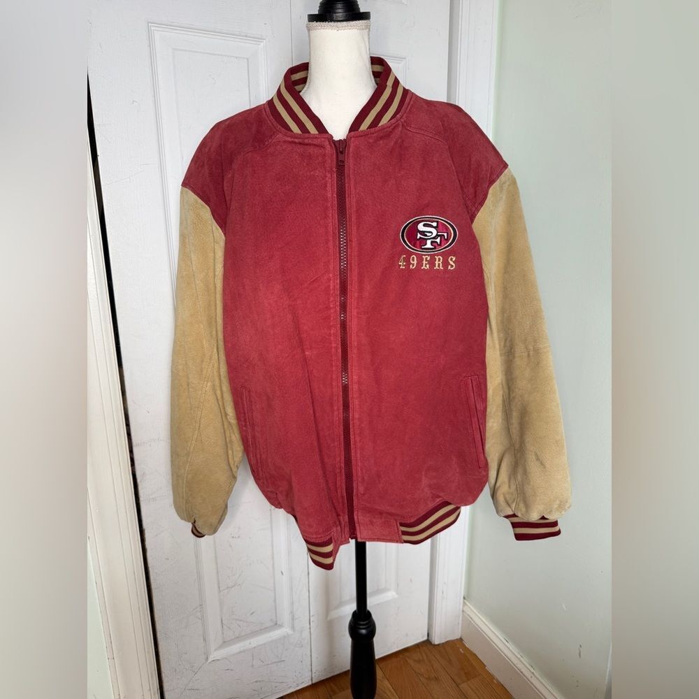 Vintage San Francisco 49ers Red & Tan Colored Letterman Style Varsity Jacket